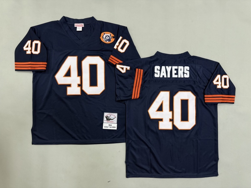Men 2025 Nike Chicago Bears #40 Sayers blue Throwback Limited NFL Jersey style 001